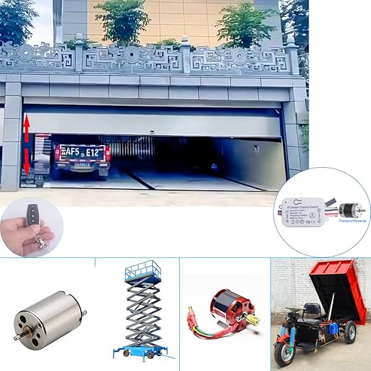 12V 24V 36V 48V DC Motor Remote Control Switch, 12V-80V 5A Wireless Relay Switches Receiver Controller with 2 Transmitters, Remote Controls Motor Move Forward and Reverse (DC 12V-80V/2* Controller)