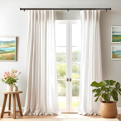 2 Pack Curtain Rods for Windows 66 to 120 Inch(5.5-10ft), 1 Inch Bronze Heavy Duty Curtain Rods Set, Adjustable Extra Long Curtain Rod for Bedroom Patio, Outdoor Drapery Rods, Size 32"- 120"