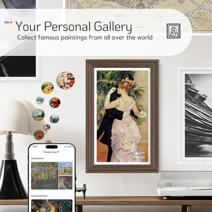 NexFoto Touchscreen Digital Picture Frame 15.6'', FHD WiFi Digital Photo Frame, Wood Electronic Frame 64GB, Add Pics from Google Photos, Share Photos/Videos, for Mom Christmas/Birthday, Walnut