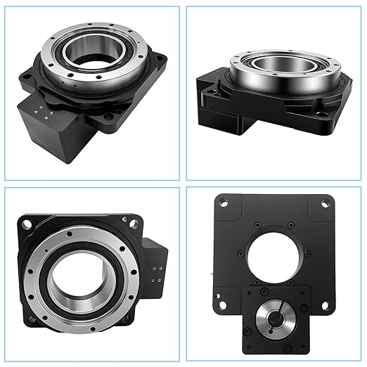 CNC Hollow Rotating Platform Gear Ratio 10:1 360 Degree Electric Rotary Table Positioners Substitutable for Direct Drive Motor and Cam Indexer Fitting Nema 23 Stepper 60mm Servo Motor