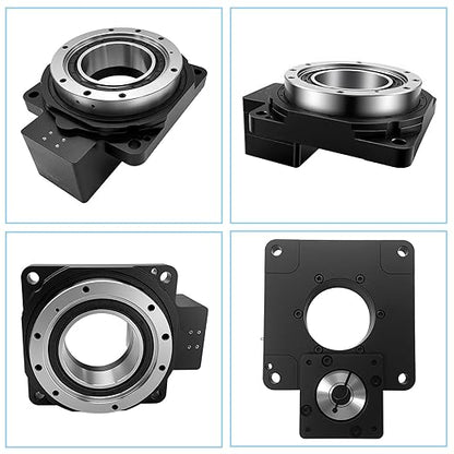 CNC Hollow Rotating Platform Gear Ratio 10:1 360 Degree Electric Rotary Table Positioners Substitutable for Direct Drive Motor and Cam Indexer Fitting Nema 23 Stepper 60mm Servo Motor