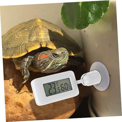 Toyvian Digital Thermohygrometer for Reptile Enclosure Snake Tank Indoor Humidity Accurate Temperature Measurement Large Display Screen Suction Cup for Easy Installation
