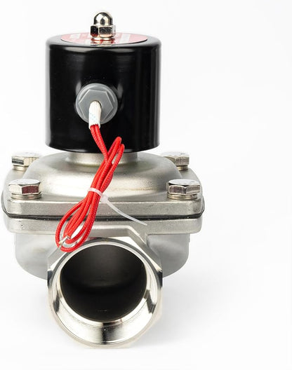 U.S. Solid 2" Solenoid Valve - 110V AC Stainless Steel Electric Solenoid Valve, Normally Closed, Viton Seal
