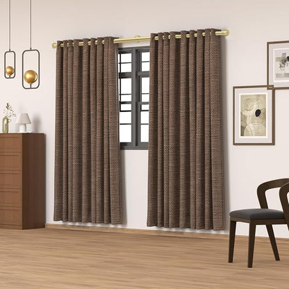 Gold Curtain Rods 18 to 120 in,Wraparound Curtain Rods,Adjustable Length,1 in Diameter Pipe,Wall or Ceiling Mounted,for Bedroom and Living Room (Gold 18” to 120”)