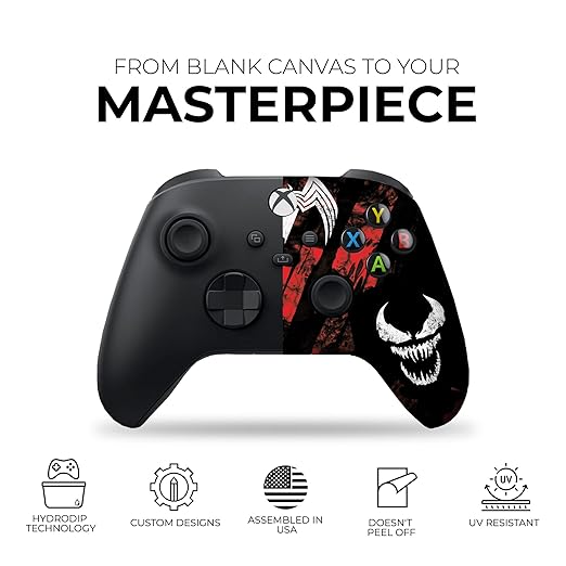 DreamController Carnagge Custom X-box Controller Wireless compatible with X-box One/Series X/S Proudly Customized in USA with Permanent HYDRO-DIP Printing(NOT JUST A SKIN) (MODDED)
