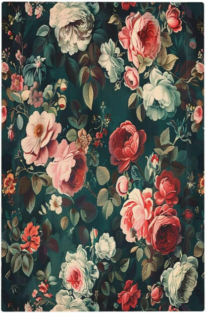 Light Switch Cover Plate Baroque Vintage Peony Flower Floral 1 Gang No Device Blank Electrical Wall Plates Faceplate Decorative Switch Plate for Bedroom Farmhouse Decor