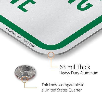 SmartSign 18 x 12 inch “15 Minute Parking - Loading And Unloading Zone” Metal Sign, 63 mil Aluminum, 3M Laminated Engineer Grade Reflective Material, Green and White, Made in USA