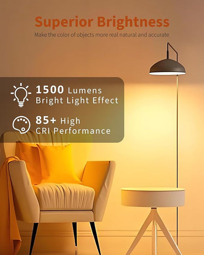 TJOY LED Light Bulbs, 100 Watt Equivalent A19 LED Bulbs, Soft Warm White 2700K, Energy Saving Light Bulb with E26 Standard Base, 1500 Lumens Non Dimmable Lamp Bulb for Home Bedroom Kitchen, 3 Pack