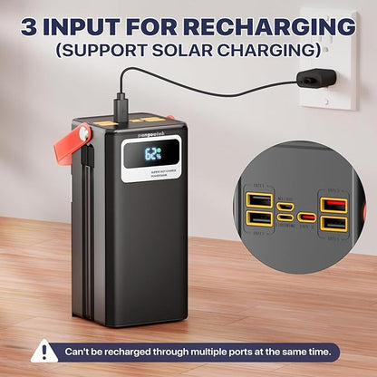 Portable Power Bank Station 99Wh Outdoor Generator with Flashlight LCD Display Backup Phone Battery Pack Portable PD Fast Charger for Laptop Cellphone Travel Camping Home Use