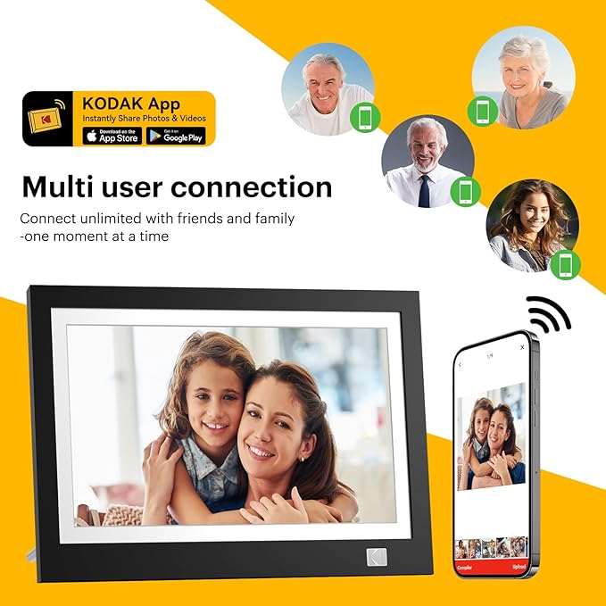 KODAK WiFi Digital Picture Frame, 11.6 Inch 1366 * 768HD IPS Touchscreen Digital Photo Frame with 32GB Storage, Easy Setup to Share Photos or Videos, The Best Gift for Family and Friends
