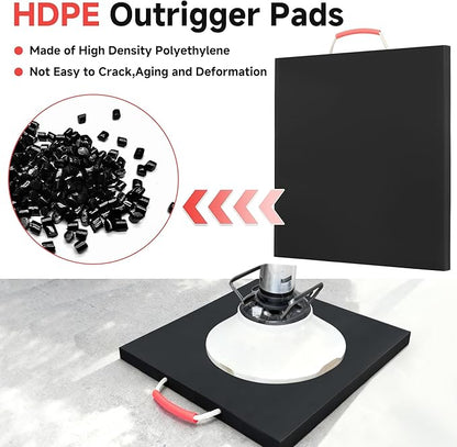 2 Pcs RV Outrigger Pads, 18" x 18" x 1" Non-Slip Rv Stabilizer Jack Pads with Handle, Heavy Duty Rv Pads for Leveling Jacks Blocks for Truck Trailer Crane Wrecker Service Truck, Black