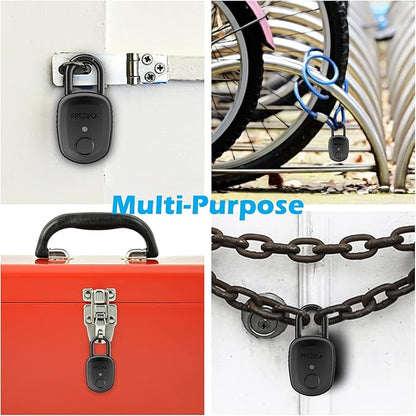 Fingerprint Padlock with Key Backup, 2keys, Smart Padlock with Keyless Biometric, Suitable for Outdoor and Heavy Duty, IP65 Waterproof.
