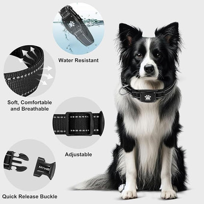 GPS Dog Collar Tracker 2-in-1,Reflective Waterproof Pet Collar,iOS-Only,No Monthly Fees,Unlimited Range,Ideal for Dog Tracking pet Tracker,for Small Dogs(S (12.6"-16.5" Width:0.78"), Black)