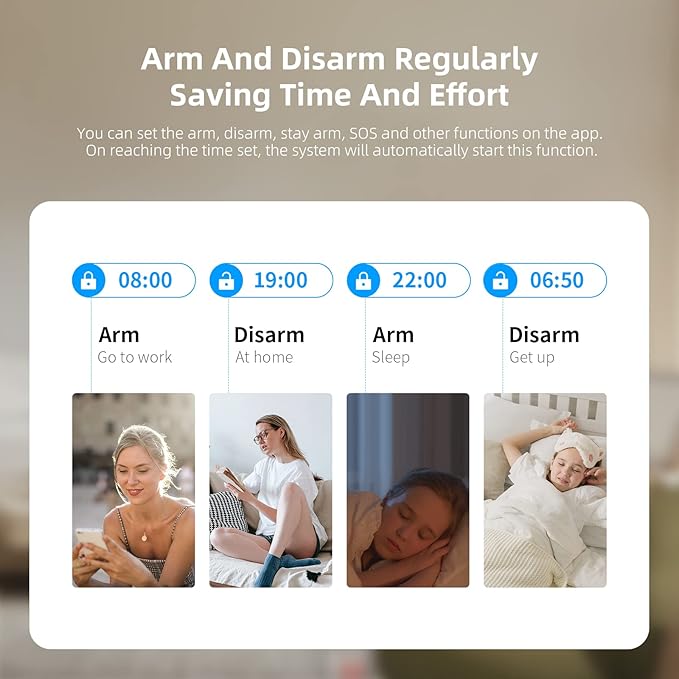 PGST WiFi+GSM 4G Home Smart Alarm, Wireless Home Security Alarm System, Door/Window Sensor Entry Sensors with Smart Life App/Tuya App Alert, with Google Assistant and Alexa