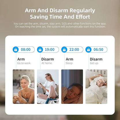 PGST WiFi+GSM 4G Home Smart Alarm, Wireless Home Security Alarm System, Door/Window Sensor Entry Sensors with Smart Life App/Tuya App Alert, with Google Assistant and Alexa