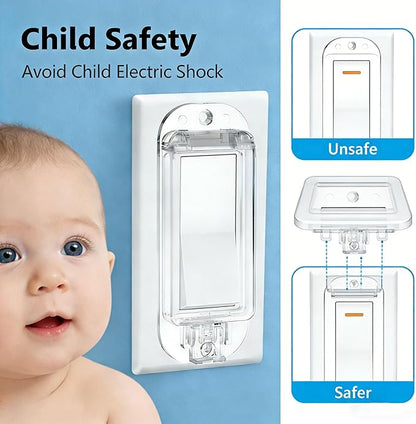 2 Pack Light Switch Guard Cover Child Safe Wall Switch Cover Guard for Rocker Light Switches Electrical Outlet Receptacle Covers Guard