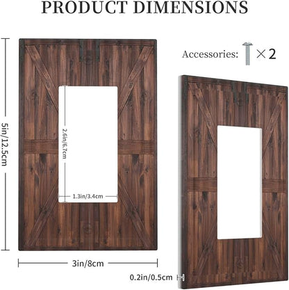 Decorative Outlet Covers Vintage Brown Farmhouse Barn Door 1 Gang Rocker Light Switch Cover Plate Single Wall Plates for Electrical Outlets Switch Plate Covers Faceplate for Bedroom Home Decor