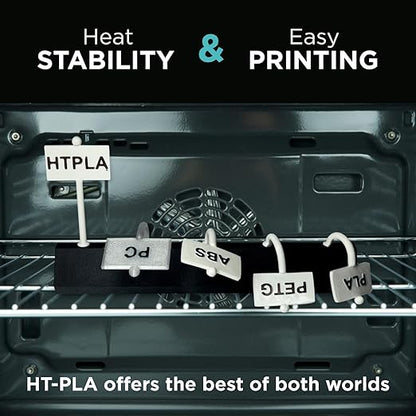 Polymaker HT-PLA Filament 1.75mm Yellow, High Temp PLA for 3D Printing, Heat Stable Up to 150°C, Easy to Print, Works with Most FDM Printers, 1kg Spool