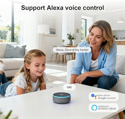 Home Alarm System Wireless,Wireless Security System with 4G SMS/Phone App Alerts,Door Alarms,Motion Detector,Compatible with Alexa&Google for Home,24Psc DIY Kit,No Monthly Fee