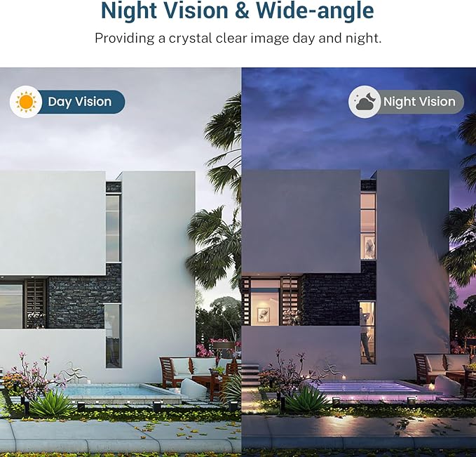 Wireless Wi-Fi Video Doorbell Camera with AI Motion Detection, 2 Way Audio, Night Vision, Cloud Storage, 2.4GHz Wi-Fi Only, Battery Powered