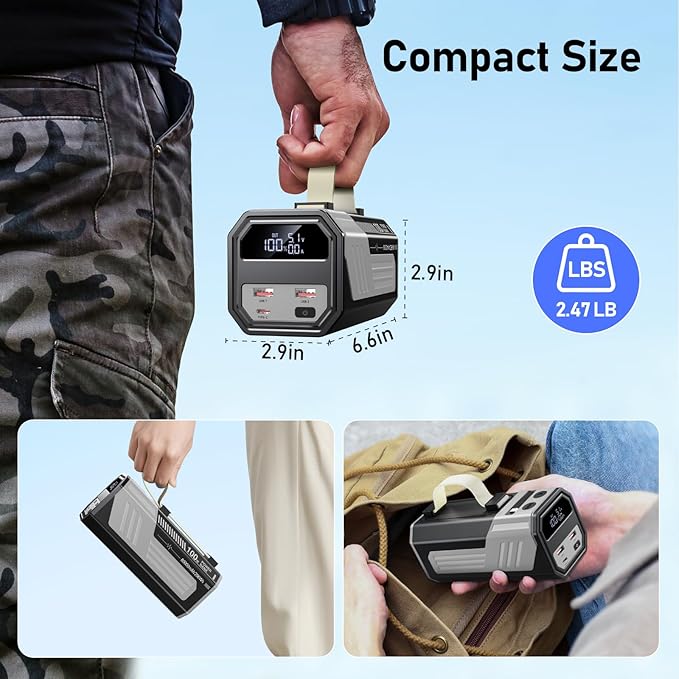 Laptop Power Bank,80,000mAh Portable Charger with 100W USB-C Ports, Built-in and Retractable Cables,100W Input, Fast Charging for MacBook Pro/Air/iPhone 16/iPad Pro/Galaxy S25 Ultra and More