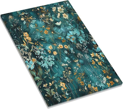 Light Switch Cover Plate Green Leaf Floral Boho Golden Flower Plant 1 Gang No Device Blank Electrical Wall Plates Faceplate Decorative Switch Plate For Bed Room Cabin Decor