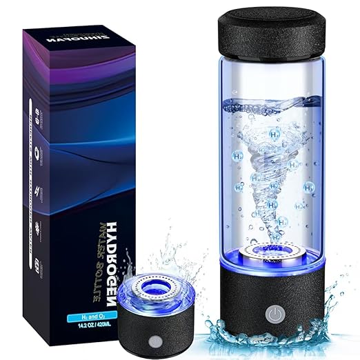 2025 New Hydrogen Water Generator Bottles, Portable Hydrogenated Water Bottle with SPE PEM Technology, 420ml Hydrogen Water Bottle Generator, Rechargeable Ionizer Machine for Home, Office, and Travel