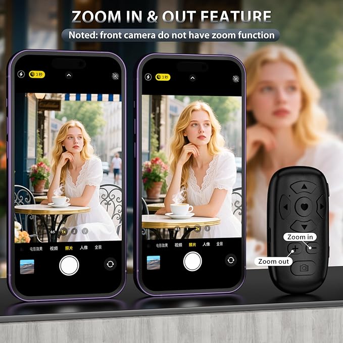 TikTok Scrolling Remote Control for iPhone and Android Smartphones, Bluetooth Page Turner for Kindle App, Camera Photo and Video Clicker for iPhone, and Samsung Neck Strap Included.(Black)