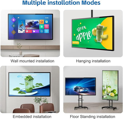 GreenTouch 32 Inch Industrial Digital Signage Touchscreen Monitor, 500 Nits Display 1920 x 1080P, Built-in Speaker, with HDMI + VGA + DVI Ports for Advertising