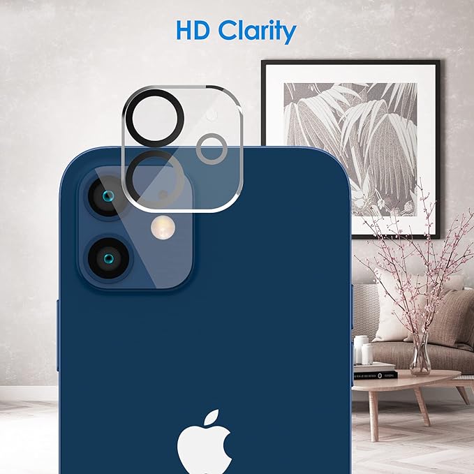 JETech Privacy Screen Protector for iPhone 12 6.1-Inch with Camera Lens Protector, Anti Spy Tempered Glass Film, 2-Pack Each