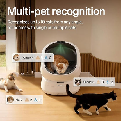PETLIBRO Upgrade Luma Automatic Cat Litter Box AI Camera Waste Analysis, Triple Safety Protection Self Cleaning Litter Box, Odor Control in-App Usage Tracking, Open-Top Multi-Cat Recognition LitterBox