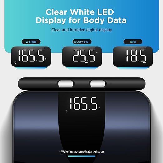Posture Scale for Body Weight and Fat, Digital Bathroom Scale BMI Weighing Bluetooth Body Fat Scale, 8 Electrode Smart Body Fat Scale, Full Body Composition Analyzer with Voice Prompt