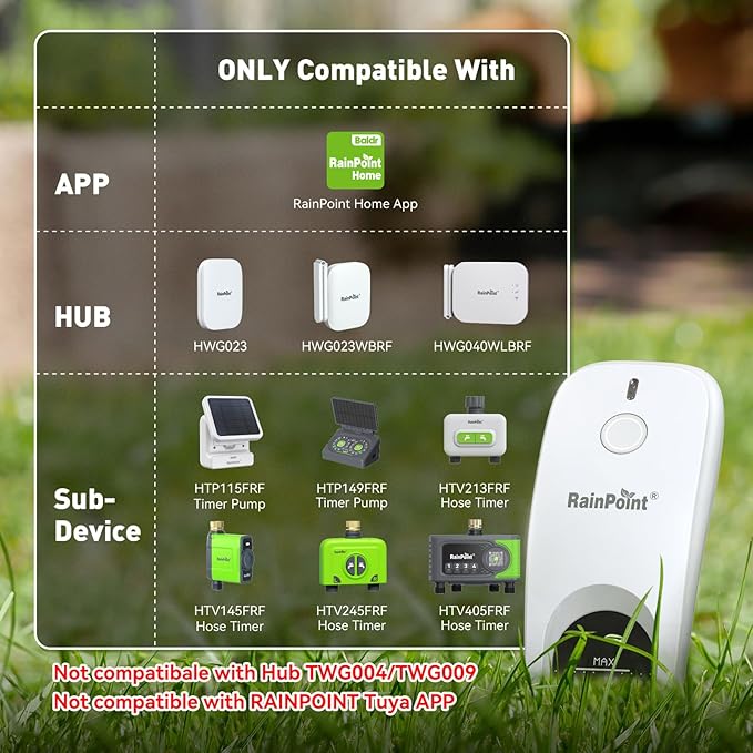 RainPoint 3-in-1 APP Remote Monitoring WiFi Soil Moisture Meter for Plants Indoor/Outdoor,IP66 Waterproof Sensor Only Can Not Use Alone,Smart Wireless Temperature Sunlight Hygrometer