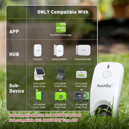 RainPoint 3-in-1 APP Remote Monitoring WiFi Soil Moisture Meter for Plants Indoor/Outdoor,IP66 Waterproof Sensor Only Can Not Use Alone,Smart Wireless Temperature Sunlight Hygrometer