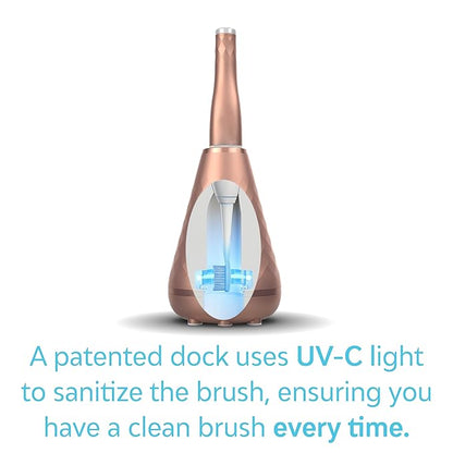 Tao Clean UV Sanitizing Sonic Toothbrush and Cleaning Station, Electric Toothbrush, Dual Speed Setting, Rose Gold