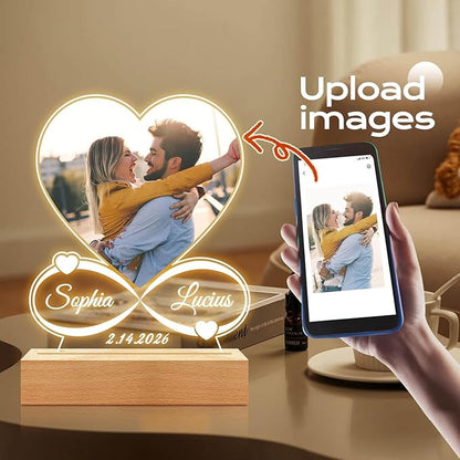 Custom Picture Frames, Personalized Photo Frame, Customized Picture Frames, Personalized Anniversary Valentines Day Gifts for Women Men Her Him Girlfriend Boyfriend Mom Dad Couple Baby Kid Family Pet
