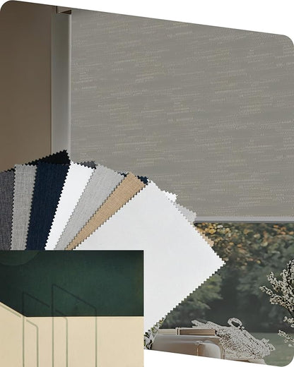 Yoolax Fabric Sample Blinds, Blackout Blinds Roller Shades, Shades for Windows, Fabric Sample (Multicolor)