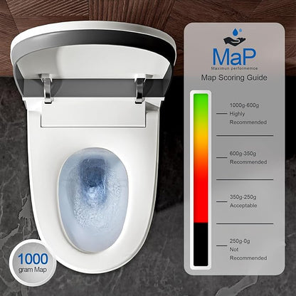 Smart Toilet with Built-in Tank and Pump-assisted Flushing, Foot Sensor Operation, Heated Seat, Dryer, Multiple Cleaning Modes, Digital Display (ST-PRO)