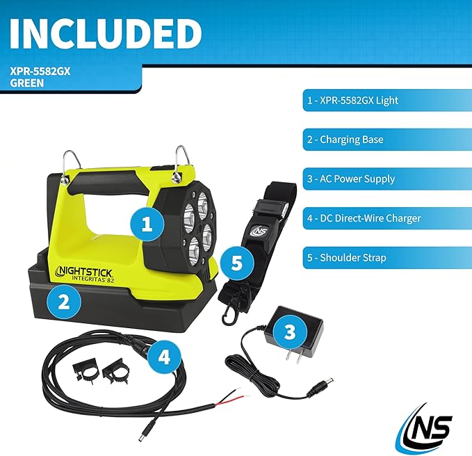 Nightstick XPR-5582GX INTEGRITAS 82 Intrinsically Safe Lantern w/Articulating Head - Li-Ion - Green - UL913