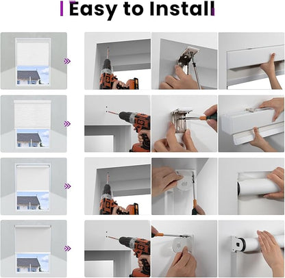 Astomi Motorized Roller Shades for Windows, Blackout Automatic Blinds with Remote, Smart Blinds, Voice Control, Compatible with Alexa, Google, Custom Size (Jacquard Coffee)