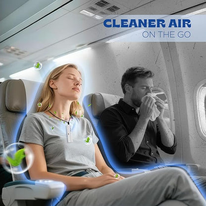 Wearable Mini Air Purifier – F6I Portable Personal Negative Ion Air Ionizer Helps Reduce Pollen, Dust & Odors, USB Rechargeable, Silent, Filter-Free for Home, Office or Travel, White