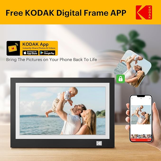 KODAK WiFi Digital Picture Frame, 11.6 Inch 1366 * 768HD IPS Touchscreen Digital Photo Frame with 32GB Storage, Easy Setup to Share Photos or Videos, The Best Gift for Family and Friends