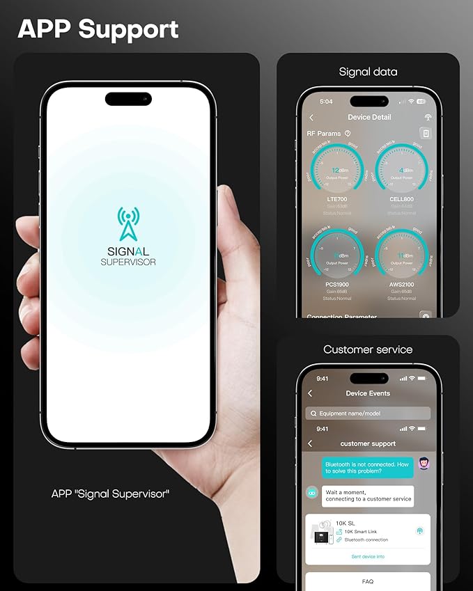 Cell Phone Booster Cover 6000 sq ft, Boost 5G 4G LTE Signal for All US Carriers, Cell Phone Signal Booster for Home Office, APP Support, FCC Approved