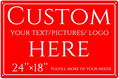 Custom Sign, personalized metal sign，Aluminum Weatherproof Metal Sign Multiple Sizes, Reflective，Customize for Office, Business, Workplace, factories, roads, fields, parks, safety tips(24 * 18 Inch)