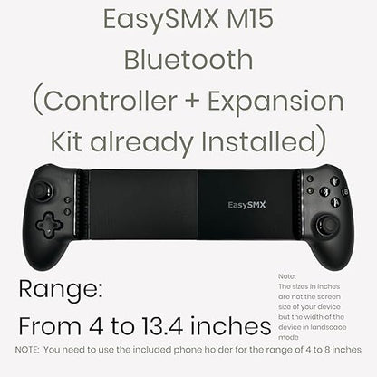 Moded Tablet Controller Easy SMX M15 Bluetooth (Controller + Expansion kit already installed + Case) It can hold tablets with screens up to 15 inches. (Extended Range 4 to 13.4 inches) (Control+Kit)