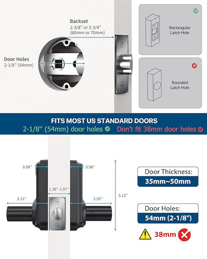 HIDALIFE Keyless Entry Door Lock, Electronic Keypad Door-Lock with Handle, Touchscreen, Auto-Locking, Anti-peep Password, Easy to Install for Front Door, Home, Office, Satin Nickel