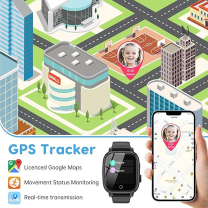 cjc 4G Smart Watch for Kids - Includes 2 Way Call, SOS Alerts, Parental Controls, Games, Camera, Alarm, Music Children's Smart Watch Gift