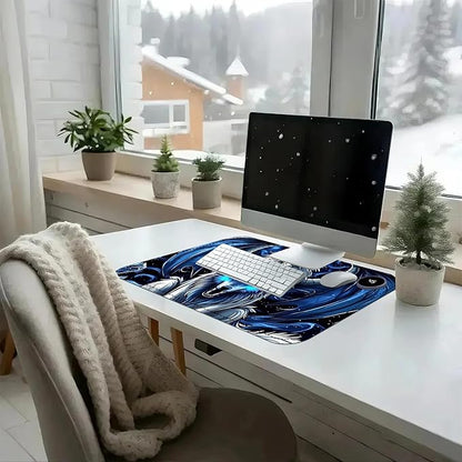 Heated Mouse Pad with 3 Temperature Settings(104°F–122°F),Large 24x14.2 Inch PU Leather Heated Desk Mat,Waterproof Warming Pad for Office,Gaming & Cold Hands Relief,Dragon and Wolf
