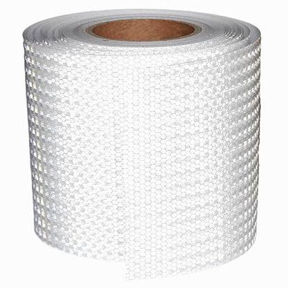 White Reflective Tape Outdoor Waterproof 6 inch Wide, High Visibility Warning Industrial Marking Tape,Safety Stickers (68 feet)