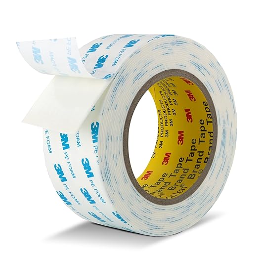 Double Sided Tape Strong Foam Tape 2" x 18Ft Made of 3M Heavy Duty Mounting Tape Waterproof PE Foam Adhesive Strips for Posters Alarm Sensors Window Shades and Other Home Office Deco